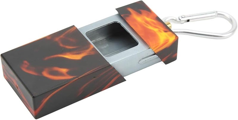 تصميم رخامي لهب، منفضة جيب محمولة من الفولاذ المقاوم للصدأ مع مشبك تسلق للمشي لمسافات طويلة والسفر في الهواء الطلق - Image 2